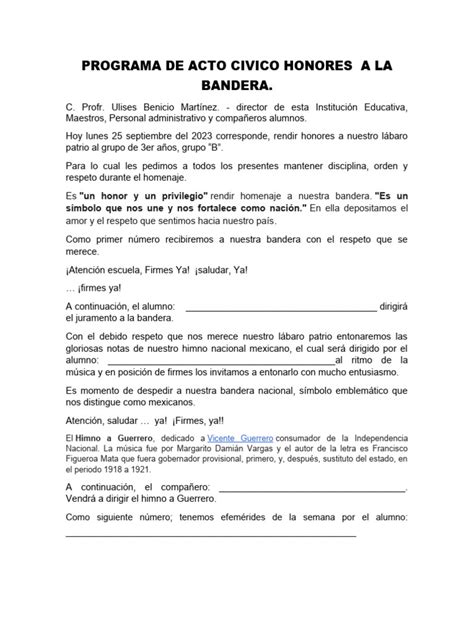 Acto Civico Programa
