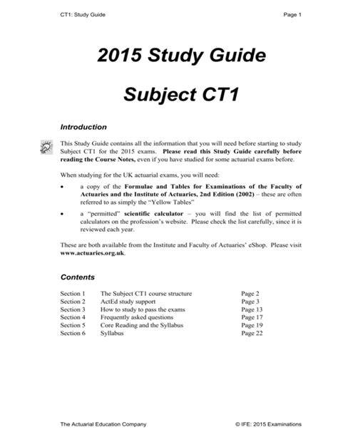 actuarial ct1 study material