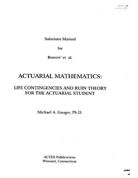 actuarial mathematics 3280