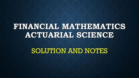 Actuarial Science Ct1 Material