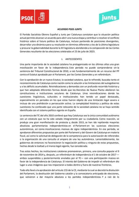 Acuerdo Psoe Junts Pdf