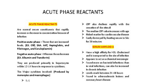 Acute Phase Reactants