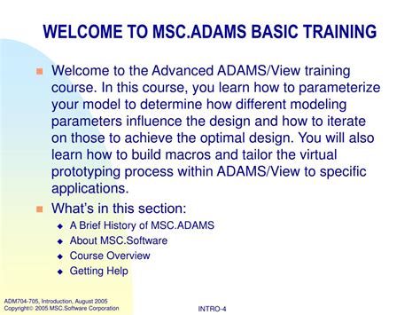 Adams Software Training