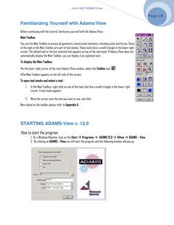 Adams View 2013 Tutorial
