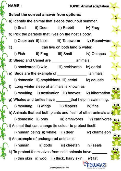 Adaptations Over Time Worksheet Answers   Fourth Grade Grade 4 Adaptations And Behavior Questions - Adaptations Over Time Worksheet Answers