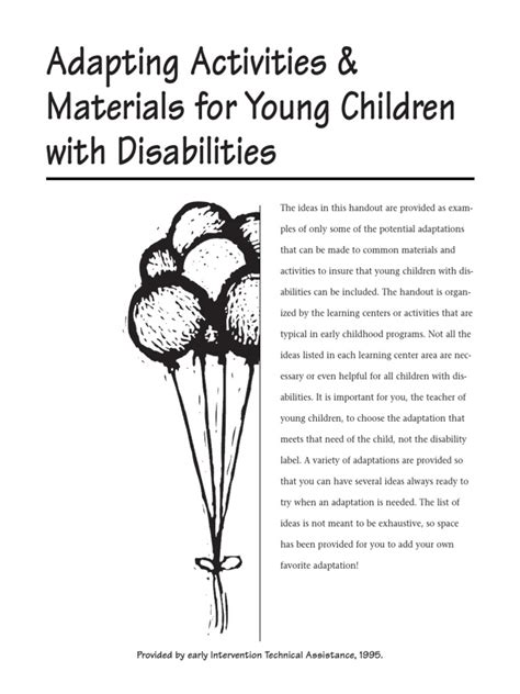 Adapting Activities Materials For Young Children With