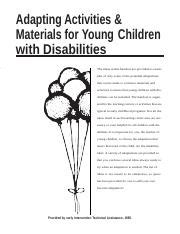 Full Download Adapting Activities Materials For Young Children With 