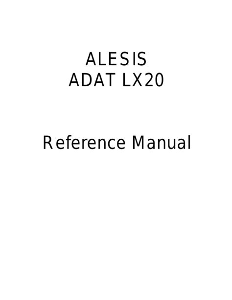 Full Download Adat Lx20 User Guide 