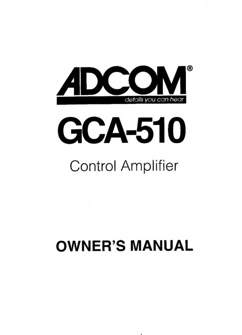 Read Adcom Gca 510 User Guide 