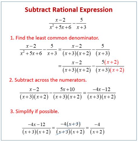 Add Amp Subtract Rational Expressions Worksheets Printable Online Adding Subtracting Rational Expressions Worksheet - Adding Subtracting Rational Expressions Worksheet