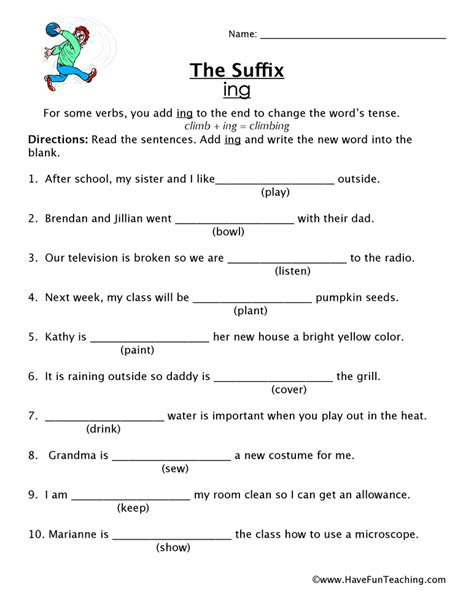 Add Ing Suffix Worksheet Have Fun Teaching Suffix Ing Worksheet - Suffix Ing Worksheet