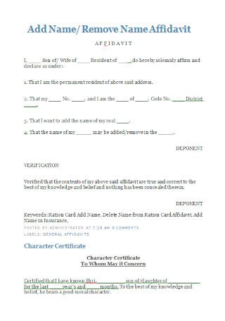 Add Name Remove Name Affidavit Wordpress Com