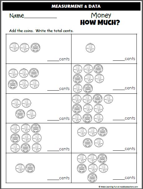 Add The Pennies Worksheet Made By Teachers Pennies Worksheets Kindergarten - Pennies Worksheets Kindergarten