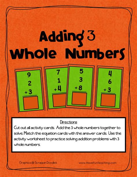 Add Three Whole Numbers Resources For 1st Graders Adding 3 Numbers 1st Grade - Adding 3 Numbers 1st Grade