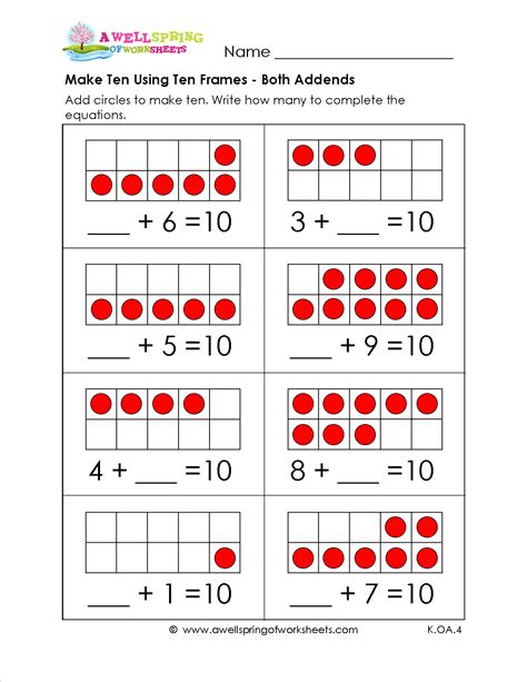 Adding 10 X27 S To Numbers Worksheets K5 Addition Facts To 10 - Addition Facts To 10
