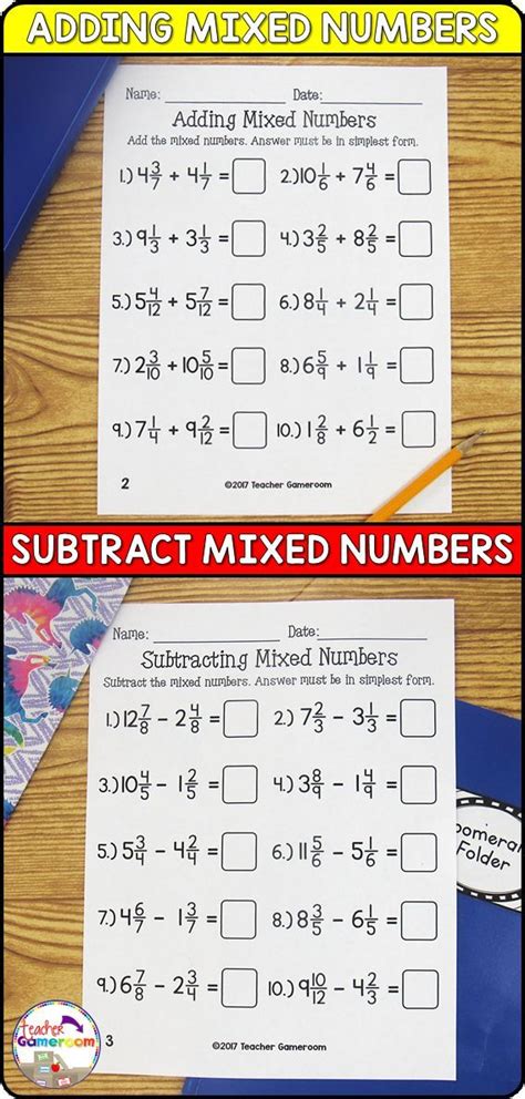 Adding Amp Subtracting Mixed Numbers Worksheet Tes Subtract Mixed Numbers Worksheet - Subtract Mixed Numbers Worksheet
