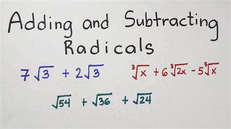 Adding Amp Subtracting Radicals Square Roots Purplemath Add And Subtract Square Roots - Add And Subtract Square Roots