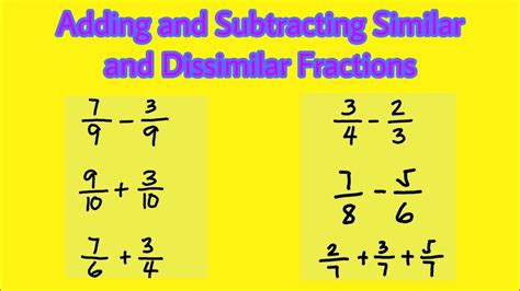 Adding Amp Subtracting Similar Fractions Amp Mixed Numbers Adding And Subtracting Mixed Fractions - Adding And Subtracting Mixed Fractions