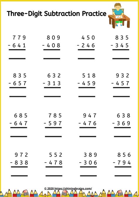 Adding And Subtracting 3 Digit Numbers Oak National Subtraction With 3 Digit Numbers - Subtraction With 3 Digit Numbers
