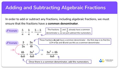 Adding And Subtracting Algebraic Fractions