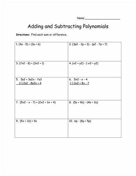 Adding And Subtracting Binomials Worksheets By Blue Mountain Adding Binomials Worksheet - Adding Binomials Worksheet