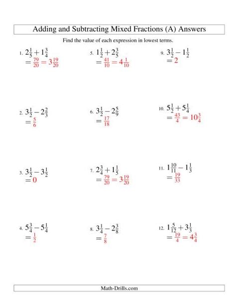 Adding And Subtracting Fractions And Mixed Numbers Math Subtracting Fractions With Mixed Numbers - Subtracting Fractions With Mixed Numbers