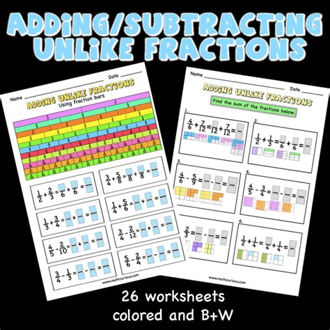 Adding And Subtracting Fractions Mathcurious Adding Subtracting Unlike Fractions - Adding Subtracting Unlike Fractions