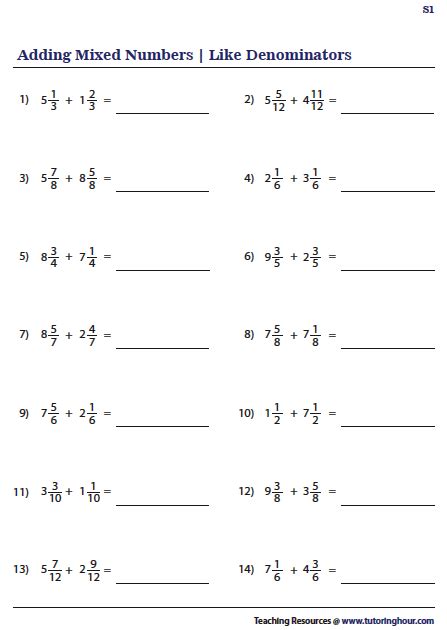 Adding And Subtracting Mixed Fractions Mixed Fractions Subtraction - Mixed Fractions Subtraction