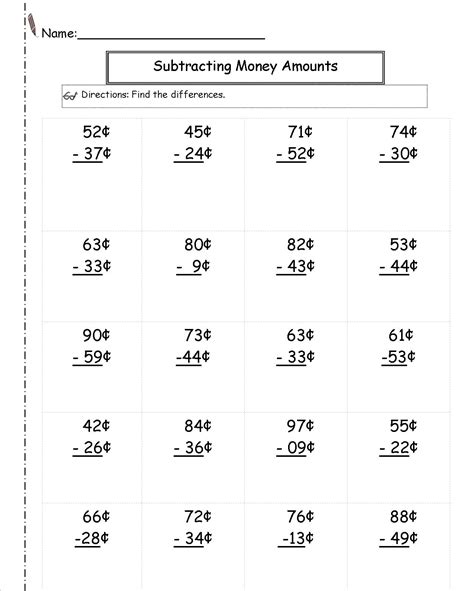 Adding And Subtracting Money Worksheets Math Salamanders Subtraction With Money - Subtraction With Money