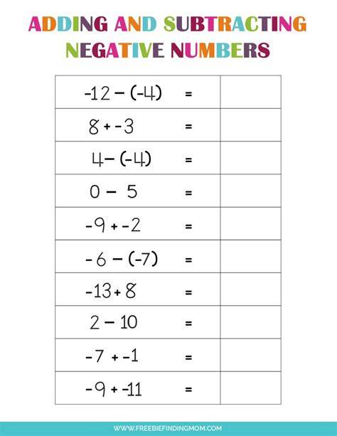 adding and subtracting negative numbers kuta