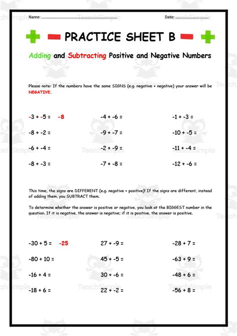 adding and subtracting positive and negative numbers 7th grade math