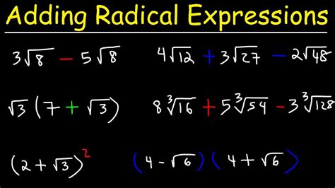 Adding And Subtracting Radical Expressions With Square Roots Adding And Subtracting Square Roots - Adding And Subtracting Square Roots