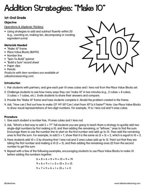 Adding And Subtracting Ten Lesson Plan For Kindergarten Subtraction Lesson Plans For Kindergarten - Subtraction Lesson Plans For Kindergarten