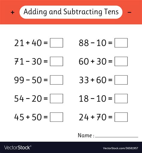 Adding And Subtracting Tens One Worksheet Free Printable Subtracting Tens Worksheet - Subtracting Tens Worksheet