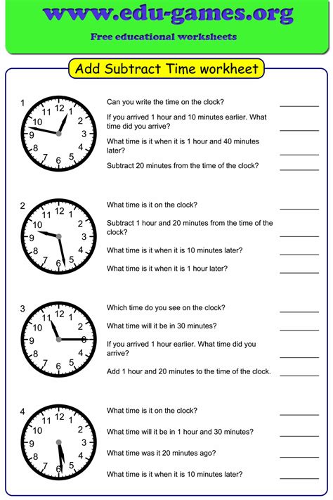 Adding And Subtracting Time Worksheets And Solutions Adding Time Worksheet - Adding Time Worksheet