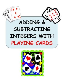 Adding And Subtracting With Playing Cards Small Step Playing Cards Math - Playing Cards Math