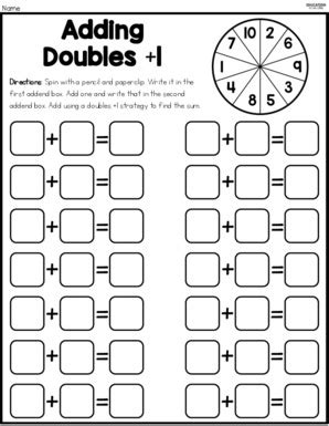 Adding Doubles Plus One Spinner Education To The Add The Doubles Plus One Numbers - Add The Doubles Plus One Numbers