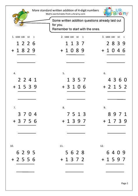 Adding Four Digit Numbers Adding Four Two Digit Numbers - Adding Four Two Digit Numbers