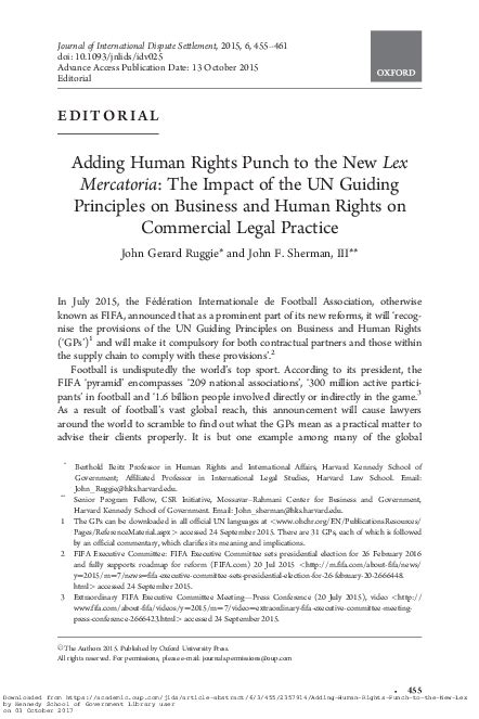 Adding Human Rights Punch To The New Lex Mercatoria The