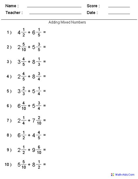 Adding Mixed Number Fractions Worksheet   Adding Mixed Numbers Worksheets Like Denominators K5 Learning - Adding Mixed Number Fractions Worksheet