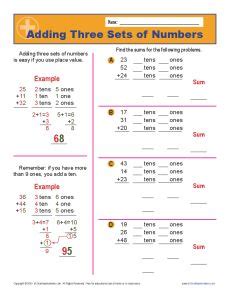 Adding Three Sets Of Numbers Place Value Worksheets Place Value Second Grade Worksheet - Place Value Second Grade Worksheet