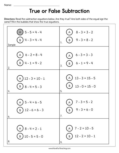 Addition And Subtraction Problems True Or False Math Addition And Subtraction Questions With Answers - Addition And Subtraction Questions With Answers