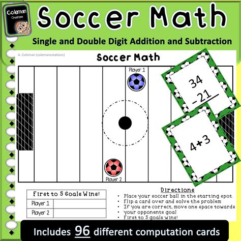 Addition And Subtraction Soccer Game Math Play Soccer Subtraction - Soccer Subtraction
