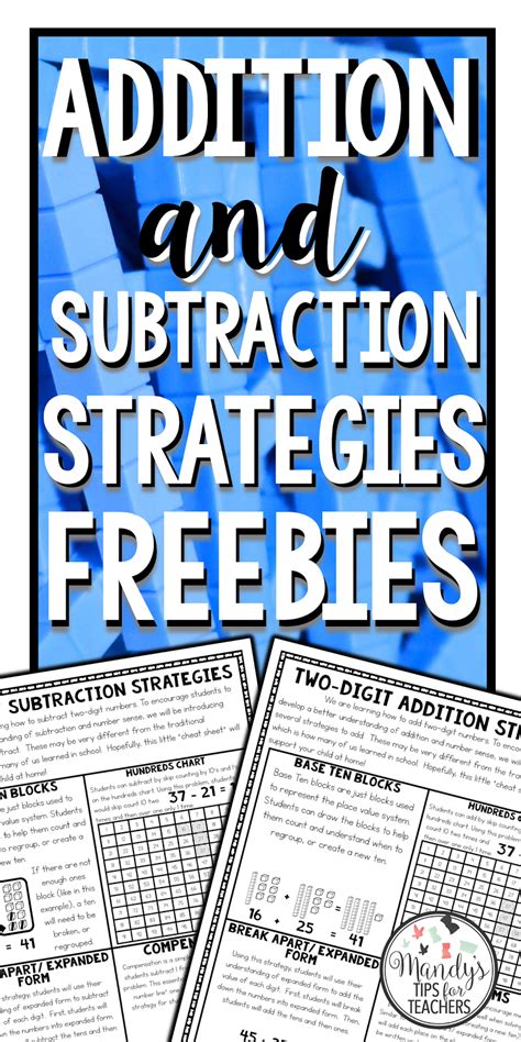 Addition And Subtraction Strategies Freebie Mandyu0027s Adding Up Strategy For Subtraction - Adding Up Strategy For Subtraction