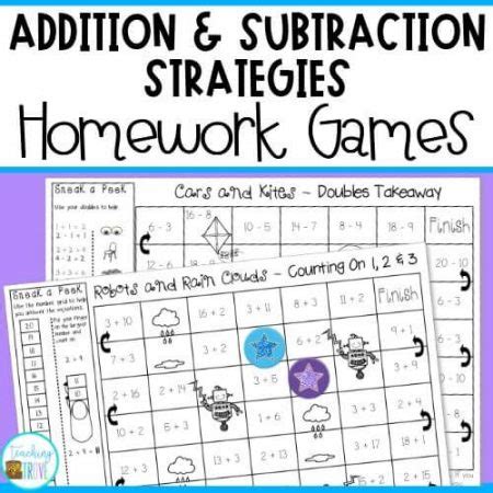 Addition And Subtraction Strategy Homework Games Teaching Adding Up Strategy For Subtraction - Adding Up Strategy For Subtraction