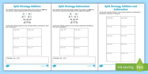 Addition And Subtraction The X27 Split X27 Strategy Split Strategy Subtraction - Split Strategy Subtraction