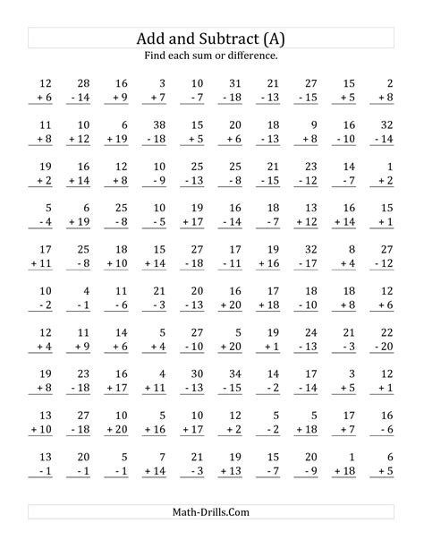 Addition And Subtraction To 20 Math Crossword For Addition And Subtraction Up To 20 - Addition And Subtraction Up To 20
