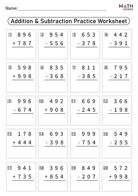 Addition And Subtraction Worksheets Grade 3 Twinkl Usa Subtraction Worksheets For Grade 3 - Subtraction Worksheets For Grade 3