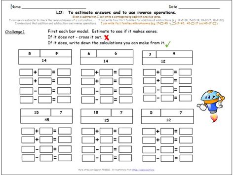 Addition And Subtraction Year 3 Bar Models Inverses Inverse Operations Year 3 - Inverse Operations Year 3