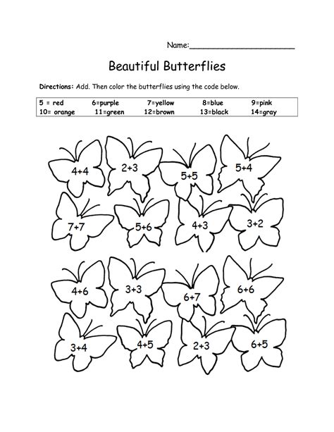 Addition Color By Number Butterfly Free Printable Coloring Color By Number Addition - Color By Number Addition